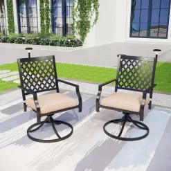 5pc Outdoor Conversation Set With Swivel Chairs & 28" Square Propane Fire Table - Captiva Designs -Outdoor Comfort Deals Store GUEST a74509b4 3207 4607 a696 283c21d68ded 1