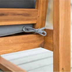 Galia Square Leg Acacia Wood Patio Loveseat With Cushions - Brown - Saracina Home -Outdoor Comfort Deals Store GUEST a802cd44 6287 405f 8d0e 1bc4cfc82c49