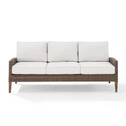 Capella Outdoor Wicker Sofa - Cream/Brown - Crosley -Outdoor Comfort Deals Store GUEST a89df60e 0231 485b 9a96 0aae995b53e9