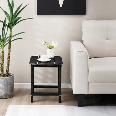 Costway 18'' Patio Adirondack Side Table Weather Resistant HDPE Garden Grey/Black 1 Costway 18'' Patio Adirondack Side Table Weather Resistant HDPE Garden Grey/Black