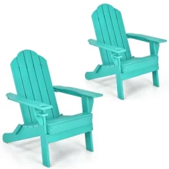 Costway 2PCS Patio Folding Adirondack Chair Weather Resistant Cup Holder Yard -Outdoor Comfort Deals Store GUEST aa850cb8 f6dc 4052 bbd1 2a69dcb20e7c