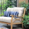 Abbington Teak Patio Loveseat With Cushion - Beige/Natural Teak - Cambridge Casual