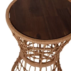 Flash Furniture Devon Indoor/Outdoor Natural Finish Rattan Rope Table With Acacia Wood Top, Fade And Weather Resistant -Outdoor Comfort Deals Store GUEST ab5199b8 42c4 4fd7 b34a e8de37727fd6