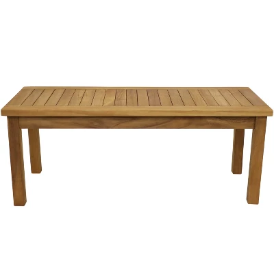 Sunnydaze Decor Sunnydaze Outdoor Solid Teak Wood With Light Stained Finish Rectangular Coffee Table - 44" - Light Brown 6 Sunnydaze Decor Sunnydaze Outdoor Solid Teak Wood With Light Stained Finish Rectangular Coffee Table - 44" - Light Brown - Image 6