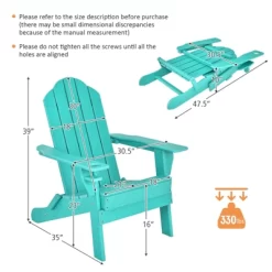Tangkula Folding Adirondack Chair Outdoor Adirondack Chair Weather Resistant Lounger For Backyard Porch Poolside Turquoise/Grey/White/Black 16 Tangkula Folding Adirondack Chair Outdoor Adirondack Chair Weather Resistant Lounger For Backyard Porch Poolside Turquoise/Grey/White/Black -Outdoor Comfort Deals Store GUEST ac456202 a962 4739 b94f aa7b1bb5d359
