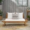 Sedona Wooden Loveseat - Teak/White - Christopher Knight Home
