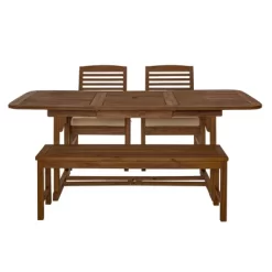 Ravenscroft 4pc Extendable Acacia Wood Outdoor Dining Set - Saracina Home -Outdoor Comfort Deals Store GUEST aceba1fb ced7 4574 a6c3 679b568def71