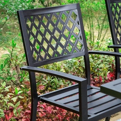 2pk Outdoor Steel Stackable Dining Chairs - Captiva Designs 1 2pk Outdoor Steel Stackable Dining Chairs - Captiva Designs