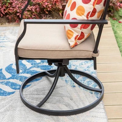 7pc Outdoor Dining Set With 37" Table & Swivel Arm Chairs - Captiva Designs 2 7pc Outdoor Dining Set With 37" Table & Swivel Arm Chairs - Captiva Designs - Image 2