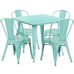 Flash Furniture Commercial Grade 31.5" Square Metal Indoor-Outdoor Table Set With 4 Stack Chairs 39 Flash Furniture Commercial Grade 31.5" Square Metal Indoor-Outdoor Table Set With 4 Stack Chairs -Outdoor Comfort Deals Store GUEST ae37cdaf 4a4c 4a63 a3cf d1702d39ce78