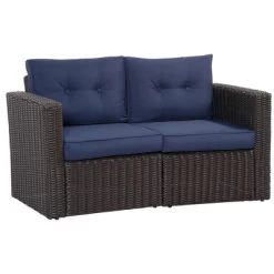 Outsunny 2 Piece Patio Wicker Corner Sofa Set, Outdoor PE Rattan Furniture, With Curved Armrests And Padded Cushions For Balcony, Garden, Or Lawn, Lawn -Outdoor Comfort Deals Store GUEST aec5a3eb 031d 4c3f 8210 4975628590c4