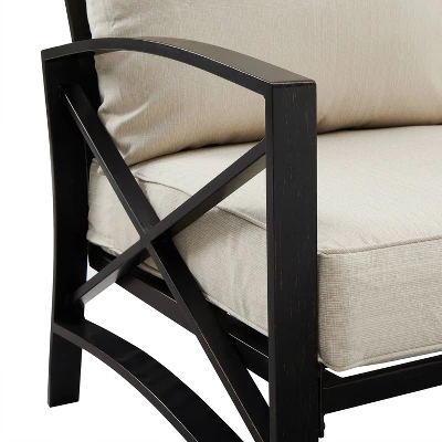 Kaplan 5pc Outdoor Conversation Set With Dante Fire Table & 4 Arm Chairs - Oatmeal - Crosley 10 Kaplan 5pc Outdoor Conversation Set With Dante Fire Table & 4 Arm Chairs - Oatmeal - Crosley - Image 10