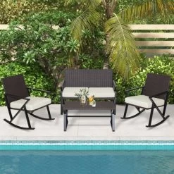 Costway 4PCS Patio Rattan Wicker Rocking Chairs Loveseat Table Rocker Set Cushions Porch 11 Costway 4PCS Patio Rattan Wicker Rocking Chairs Loveseat Table Rocker Set Cushions Porch -Outdoor Comfort Deals Store GUEST af8302f0 c1d1 42af b6b3 c71a637295c3
