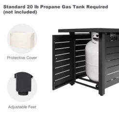 Tangkula 9 PCS Rattan Dinning Set Wicker Sofa W/Propane Gas Fire Pit 60,000 Btu Heater -Outdoor Comfort Deals Store GUEST afb11881 9897 43cb b507 ed5f5bb9717c