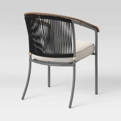 2pc Apex Mixed Material Outdoor Patio Dining Chairs Arm Chairs Black - Project 62™ -Outdoor Comfort Deals Store GUEST afd87573 f32e 4143 ae0d 3bc9464f8622