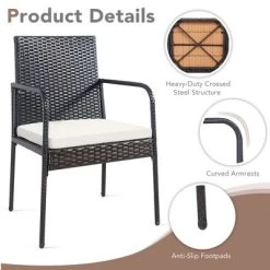 Costway 4PCS Patio Wicker Rattan Dining Chairs Cushioned Seats Armrest Garden -Outdoor Comfort Deals Store GUEST b04e34e6 0651 4aab b5c2 a2c08302417a