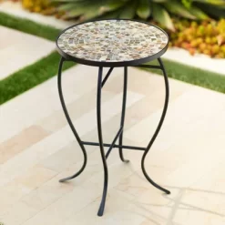 Teal Island Designs Modern Black Round Outdoor Accent Side Tables 14" Wide Set Of 2 Natural Mosaic Tabletop For Front Porch Patio Home House 11 Teal Island Designs Modern Black Round Outdoor Accent Side Tables 14" Wide Set Of 2 Natural Mosaic Tabletop For Front Porch Patio Home House -Outdoor Comfort Deals Store GUEST b0b8066d a4fe 4818 8626 637b37858409