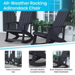 Flash Furniture Set Of 4 Savannah All-Weather Poly Resin Wood Adirondack Rocking Chairs With Side Table -Outdoor Comfort Deals Store GUEST b10ac1ca 72e0 4a41 9181 c98bfe18817a 1