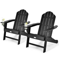 Tangkula 2PCS Adirondack Chair Outdoor With Cup Holde Weather Resistant Lounger Chair For Backyard Garden Patio And Deck Black/Grey/Turquoise/White 17 Tangkula 2PCS Adirondack Chair Outdoor With Cup Holde Weather Resistant Lounger Chair For Backyard Garden Patio And Deck Black/Grey/Turquoise/White -Outdoor Comfort Deals Store GUEST b1371509 3ca3 4f4e b550 1360440f2b9b