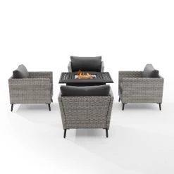 Richland 5pc Outdoor Wicker Conversation Set With Fire Table - Crosley -Outdoor Comfort Deals Store GUEST b1c483d7 eaae 4b4a abec 7b3f172574b4