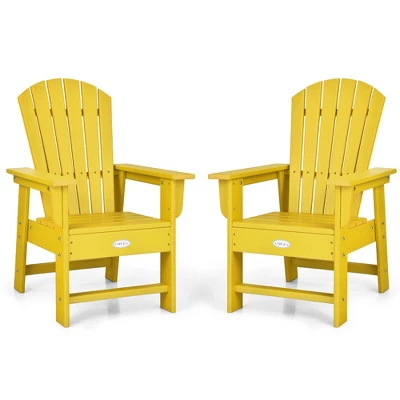 Costway Set Of 2 Kids Patio Adirondack Chair Armchair Weather Resistance Outdoor Chair 11 Costway Set Of 2 Kids Patio Adirondack Chair Armchair Weather Resistance Outdoor Chair - Image 11