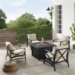 Kaplan 5pc Outdoor Conversation Set With Dante Fire Table & 4 Arm Chairs - Oatmeal - Crosley 14 Kaplan 5pc Outdoor Conversation Set With Dante Fire Table & 4 Arm Chairs - Oatmeal - Crosley -Outdoor Comfort Deals Store GUEST b2ff2ef8 d07c 4b9d 8f64 df9eea9d8aa7