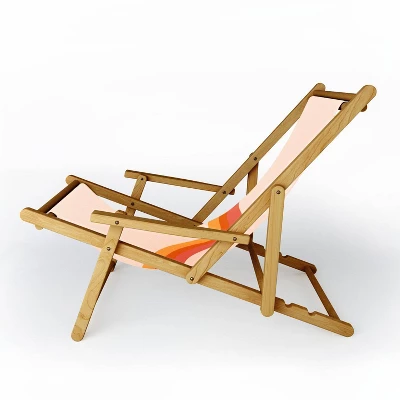 Doodle By Meg Retro Rainbow Stripes Sling Chair - Deny Designs 1 Doodle By Meg Retro Rainbow Stripes Sling Chair - Deny Designs