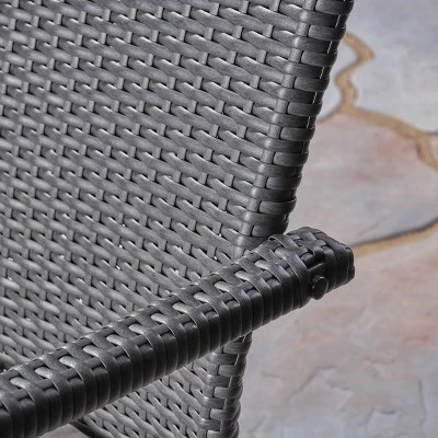 Kent 3pc Acacia Wood & Wicker Bistro Set - Gray - Christopher Knight Home 6 Kent 3pc Acacia Wood & Wicker Bistro Set - Gray - Christopher Knight Home - Image 6