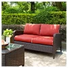 Kiawah Outdoor Wicker Loveseat Sangria - Crosley