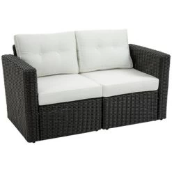 Outsunny 2 Piece Patio Wicker Corner Sofa Set, Outdoor PE Rattan Furniture, With Curved Armrests And Padded Cushions For Balcony, Garden, Or Lawn, Lawn -Outdoor Comfort Deals Store GUEST b6137a90 cfc2 490c b610 d3a079b2e80d