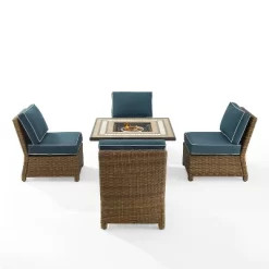 Bradenton 5pc Outdoor Wicker Armless Chair & Fire Table Set - Crosley -Outdoor Comfort Deals Store GUEST b63af2cd 9d6f 474f bcd9 3be62b58c4ff