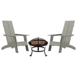 Merrick Lane Outdoor Set With Modern Adirondack Rocking Chairs & Wood Burning Fire Pit, Poker & Spark Screen -Outdoor Comfort Deals Store GUEST b75b3551 1340 4170 84fb 567c117cd11c