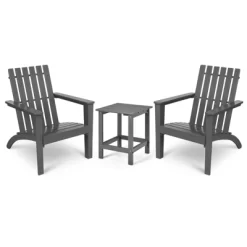 Tangkula 3PCS Patio Adirondack Chair Side Table Set Solid Wood Garden Deck Bistro Set Classic Furniture -Outdoor Comfort Deals Store GUEST b77c62e5 f02b 4821 9998 bb9567a729e3