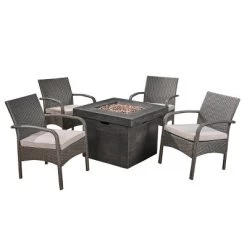 Christopher Knight Home Cordoba 5pc Iron Outdoor Patio Fire Pit Furniture Set -Outdoor Comfort Deals Store GUEST b95929e7 eed4 4f7b b256 a059ab686b88
