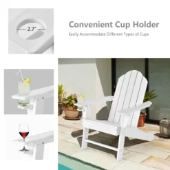 Tangkula Patio 2PCS Adirondack Chair Side Table Set Outdoor Chair Set With End Table Weather Resistant Cup Holder For Backyard Garden White 10 Tangkula Patio 2PCS Adirondack Chair Side Table Set Outdoor Chair Set With End Table Weather Resistant Cup Holder For Backyard Garden White -Outdoor Comfort Deals Store GUEST b9b227ca 870c 4e27 aff9 1c5f9824a18b