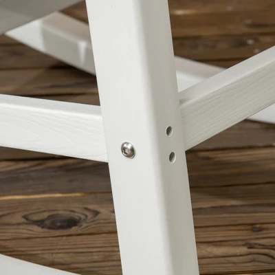 Outsunny 2 Pc Outdoor Rocking Chair, Traditional Slatted Porch Rocker With Armrests, Waterproof HDPE, White 5 Outsunny 2 Pc Outdoor Rocking Chair, Traditional Slatted Porch Rocker With Armrests, Waterproof HDPE, White - Image 5