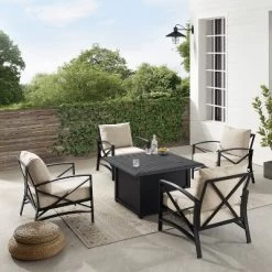 Kaplan 5pc Outdoor Conversation Set With Dante Fire Table & 4 Arm Chairs - Oatmeal - Crosley 16 Kaplan 5pc Outdoor Conversation Set With Dante Fire Table & 4 Arm Chairs - Oatmeal - Crosley -Outdoor Comfort Deals Store GUEST ba96e861 7073 4024 ab70 dcc648a81b44