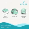 Ostrich Lightweight Portable Outdoor On Your Back Folding Reclining Chair For Lawn Beach Camping With 5 Seat Adjustment Backpack Straps And Cup Holder