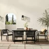 7pc Modern Slatted Wood Outdoor Dining Set - Saracina Home