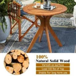Costway 27'' Outdoor Round Table Solid Wood Coffee Side Bistro Table 14 Costway 27'' Outdoor Round Table Solid Wood Coffee Side Bistro Table -Outdoor Comfort Deals Store GUEST bbea9155 06d9 4404 9456 cf427537b1be