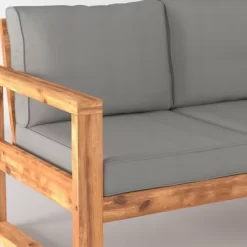 Galia Square Leg Acacia Wood Patio Loveseat With Cushions - Brown - Saracina Home -Outdoor Comfort Deals Store GUEST bc520d62 d7d0 4afb b806 dfc115e4c369