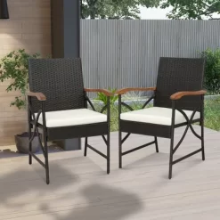 Costway 7PCS Patio Wicker Dining Set Cushion Acacia Wood Armrests Table With Umbrella Hole -Outdoor Comfort Deals Store GUEST bda08f3d 3e30 4ab8 abae 543e9b5c312c