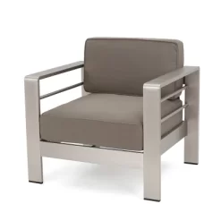 Cape Coral 5pc Aluminum And MGO Seating Set With Fire Table Khaki/Dark Gray - Christopher Knight Home -Outdoor Comfort Deals Store GUEST bdb6bd79 3da5 4034 b87a 90b654c61005