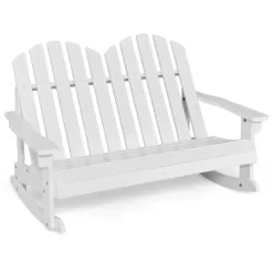 Costway 2 Person Kid Adirondack Rocking Chair Outdoor Backrest Armrest Solid Wood Coffee/White 19 Costway 2 Person Kid Adirondack Rocking Chair Outdoor Backrest Armrest Solid Wood Coffee/White -Outdoor Comfort Deals Store GUEST bde40666 80d2 444f ac25 cf9deb6f1119