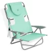 Ostrich Lightweight Portable Outdoor On Your Back Folding Chair For Relaxing With 5 Seat Adjustment Backpack Straps And Cup Holder, Teal (2 Pack)
