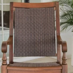 Lyon Wood Oversized Wicker Rocking Chair - Brown - Cambridge Casual -Outdoor Comfort Deals Store GUEST be41c305 9519 47f3 ac67 bed9443c5a4a