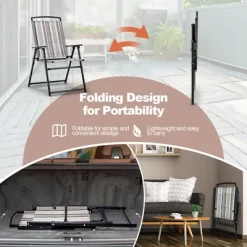 Costway 2pcs Patio Folding Sling Chairs Dining Armrest Backrest Outdoor Portable -Outdoor Comfort Deals Store GUEST bf2b9a23 0822 4572 9979 83acccd81f3e