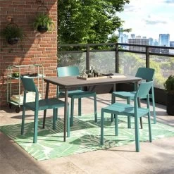 Novogratz April Steel Rectangular Indoor/Outdoor Dining Table -Outdoor Comfort Deals Store GUEST bf5245e1 4ce7 4a3e bfd9 f4fd0416c455