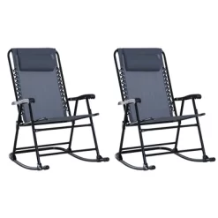 Outsunny Set Of 2 Rocking Chairs Patio Lawn Chair Beach Reclining Folding Chairs With Pillow, Outdoor Portable Recliner For Camping Fishing Beach -Outdoor Comfort Deals Store GUEST bfeb5187 d70d 43a5 80d9 e2e6161cca1b