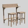Caribbean 3pc Acacia Wood Patio Bar Set - Gray - Christopher Knight Home